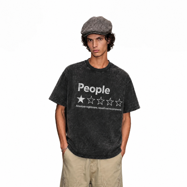 LAWLESSROW People 1 Star Review Absolute Nightmare Vintage Acid Wash Tee - hover