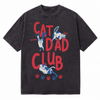 LAWLESSROW Cat Dad Club Kitten Vintage Acid Wash Tee