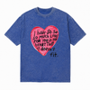 LAWLESSROW So Much Love Hand‑Drawn Heart Vintage Acid Wash Tee