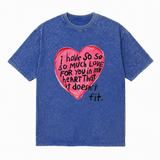 LAWLESSROW So Much Love Hand‑Drawn Heart Vintage Acid Wash Tee