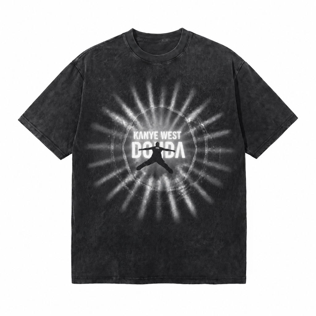 LAWLESSROW kanye west DONDA Vintage Black Acid Wash Tee