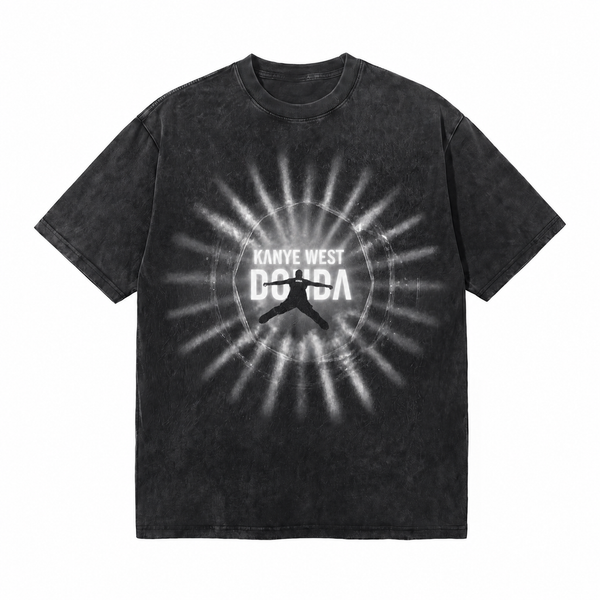LAWLESSROW kanye west DONDA Vintage Black Acid Wash Tee
