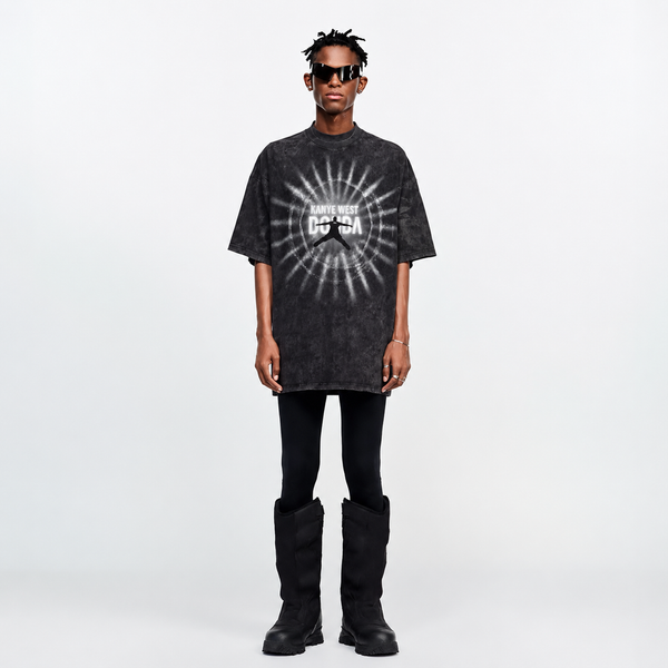LAWLESSROW kanye west DONDA Vintage Black Acid Wash Tee - hover