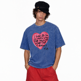 LAWLESSROW So Much Love Hand‑Drawn Heart Vintage Acid Wash Tee