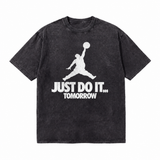 LAWLESSROW Parody Slogan Vintage Acid Wash Tee
