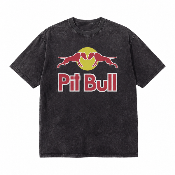 LAWLESSROW Pit Bull Two Dogs Parody Vintage Acid Wash Tee