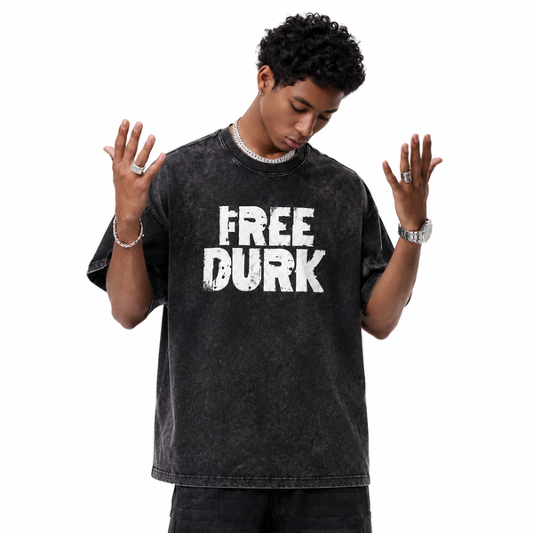LAWLESSROW Free Durk Distressed Block Vintage Acid Wash Tee - hover