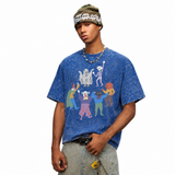 LAWLESSROW Halloween Monster Party Vintage Acid Wash Tee
