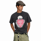 LAWLESSROW I Don't Want To Be Angry Anymore Skeleton Heart Vintage Acid Wash Tee