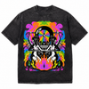 LAWLESSROW Trippy Rainbow Demon Skull Vintage Acid Wash Tee