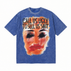 LAWLESSROW "Call Us Ugly" Slogan & Portrait Vintage Acid Wash Tee