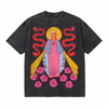 LAWLESSROW Psychedelic Virgin Mary Snake Rose Vintage Acid Wash Tee