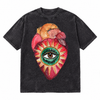 LAWLESSROW All Seeing Anatomical Heart Vintage Acid Wash Tee