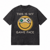 LAWLESSROW This Is My Game Face Smiley Vintage Acid Wash Tee