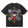 LAWLESSROW Remember Me Day Of The Dead Mandala Vintage Acid Wash Tee