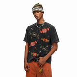 LAWLESSROW Halloween Trick Or Treat Candy Scatter Vintage Acid Wash Tee