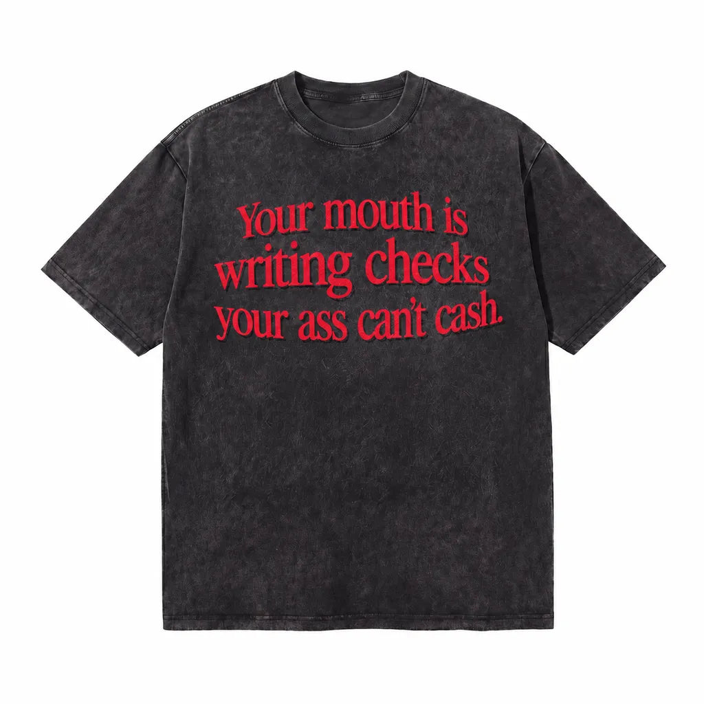 LAWLESSROW Save Your Breath Vintage Acid Wash Tee