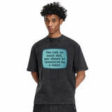 LAWLESSROW Old TV Retro Slogan Vintage Acid Wash Tee