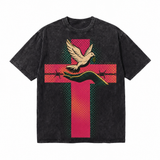 LAWLESSROW Cross Peace Dove Barbed Wire Vintage Tee