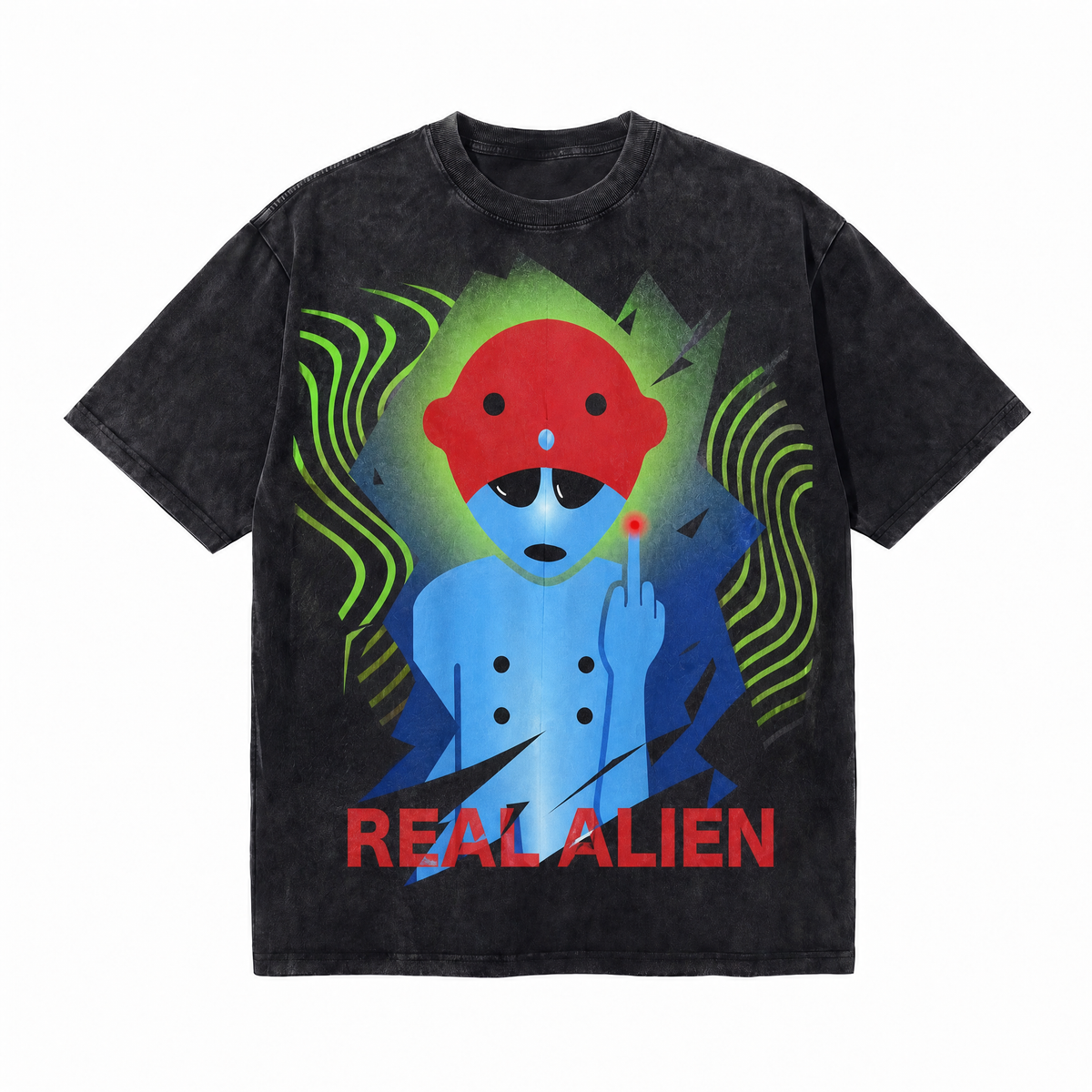 Product Title  Lawless Row “Real Alien” Vintage Washed Oversized Tee