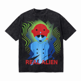 Product Title  Lawless Row “Real Alien” Vintage Washed Oversized Tee