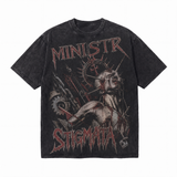 Lawless Row “Ministry Stigmata” Washed Black Oversized Tee