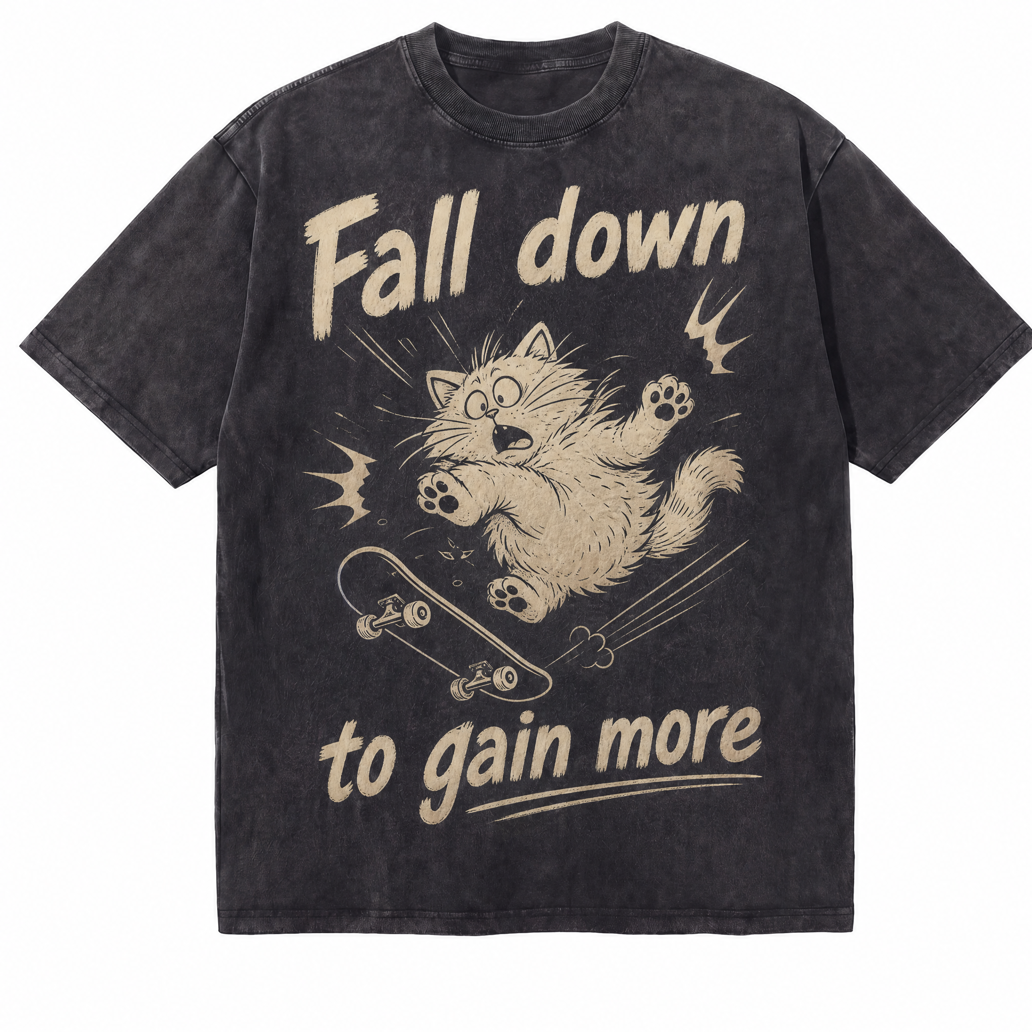 Lawless Row Fall Down To Gain More Tee | Vintage Washed Skate Streetwear