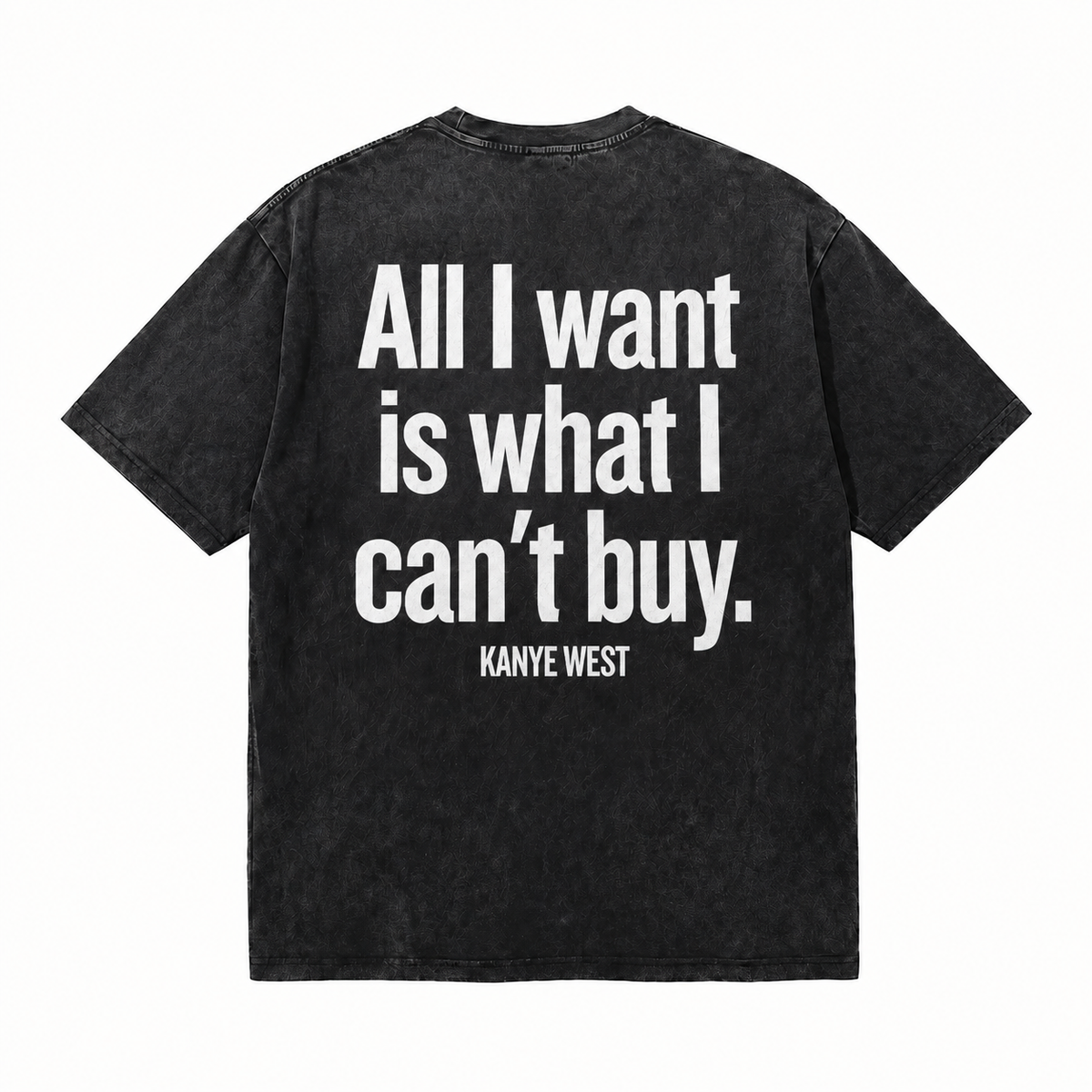 LAWLESSROW KANYE Speech Black Vintage Acid Wash Tee