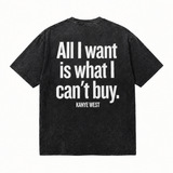 LAWLESSROW KANYE Speech Black Vintage Acid Wash Tee
