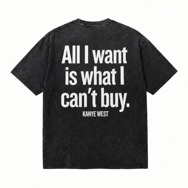 LAWLESSROW KANYE Speech Black Vintage Acid Wash Tee