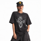 LAWLESSROW Untamed Statue Halftone Vintage Acid Wash Tee
