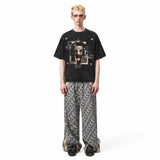 LAWLESSROW KANYE WEST Masked Alias Black Vintage Acid Wash Tee