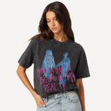 LAWLESSROW "MY VISION IS BECOMING MY REALITY" Figure Silhouette Vintage Acid Wash Tee