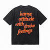 LAWLESSROW KANYE AND DRAKE Black Vintage Acid Wash Tee