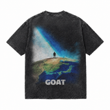 LAWLESSROW kanye west GOAT Vintage Black Acid Wash Tee