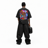 LAWLESSROW kanye west Dropout Bear Vintage Black Acid Wash Tee