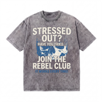 Lawless Row Join The Rebel Club Tee | Stressed Out Washed Cotton Streetwear