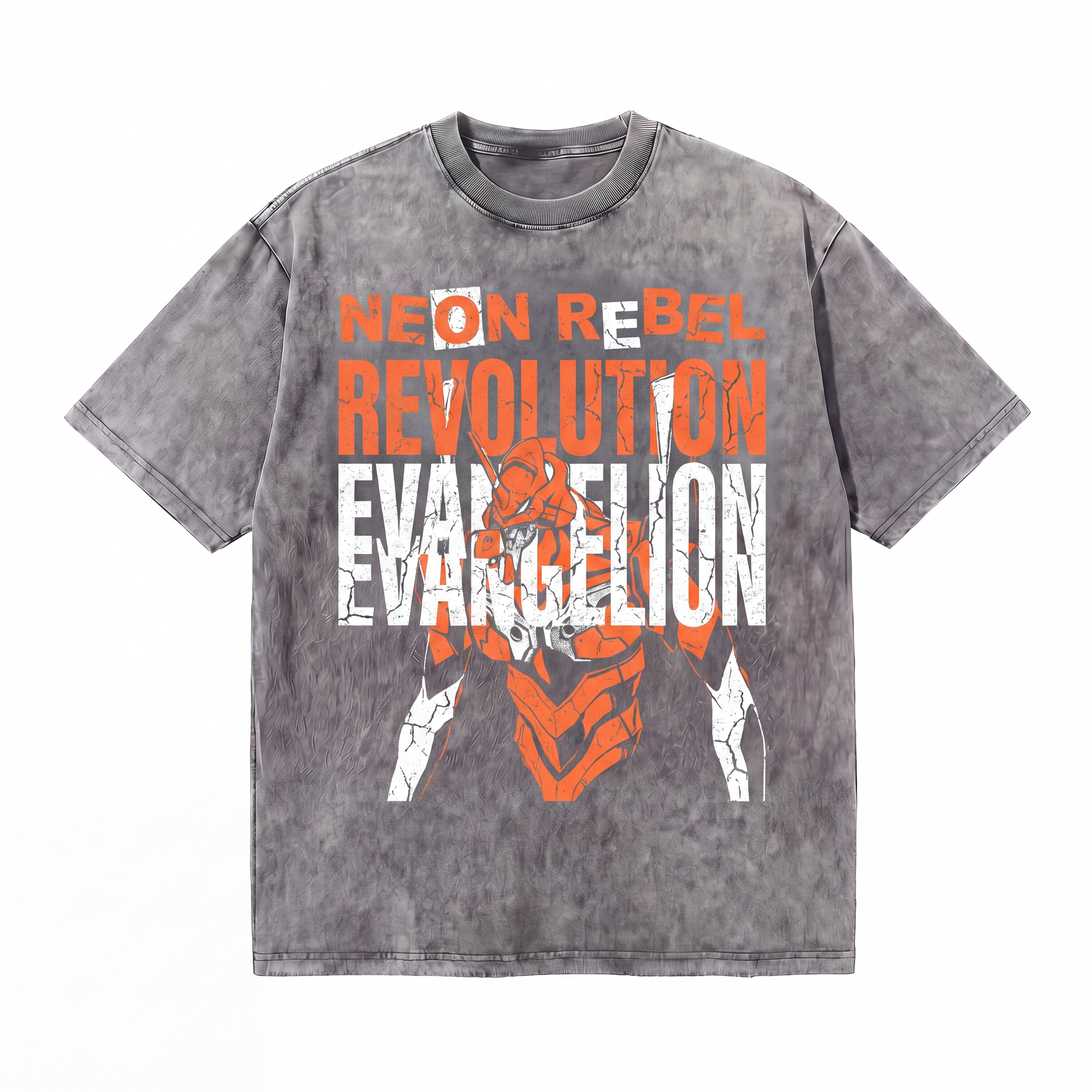 Vintage "Neon Rebel Evangelion" Anime Graphic Tee 100% Washed Cotton