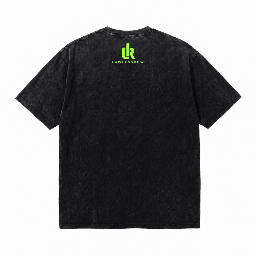LAWLESSROW "Pickleball Abduction" Heavyweight Washed Black Graphic Tee