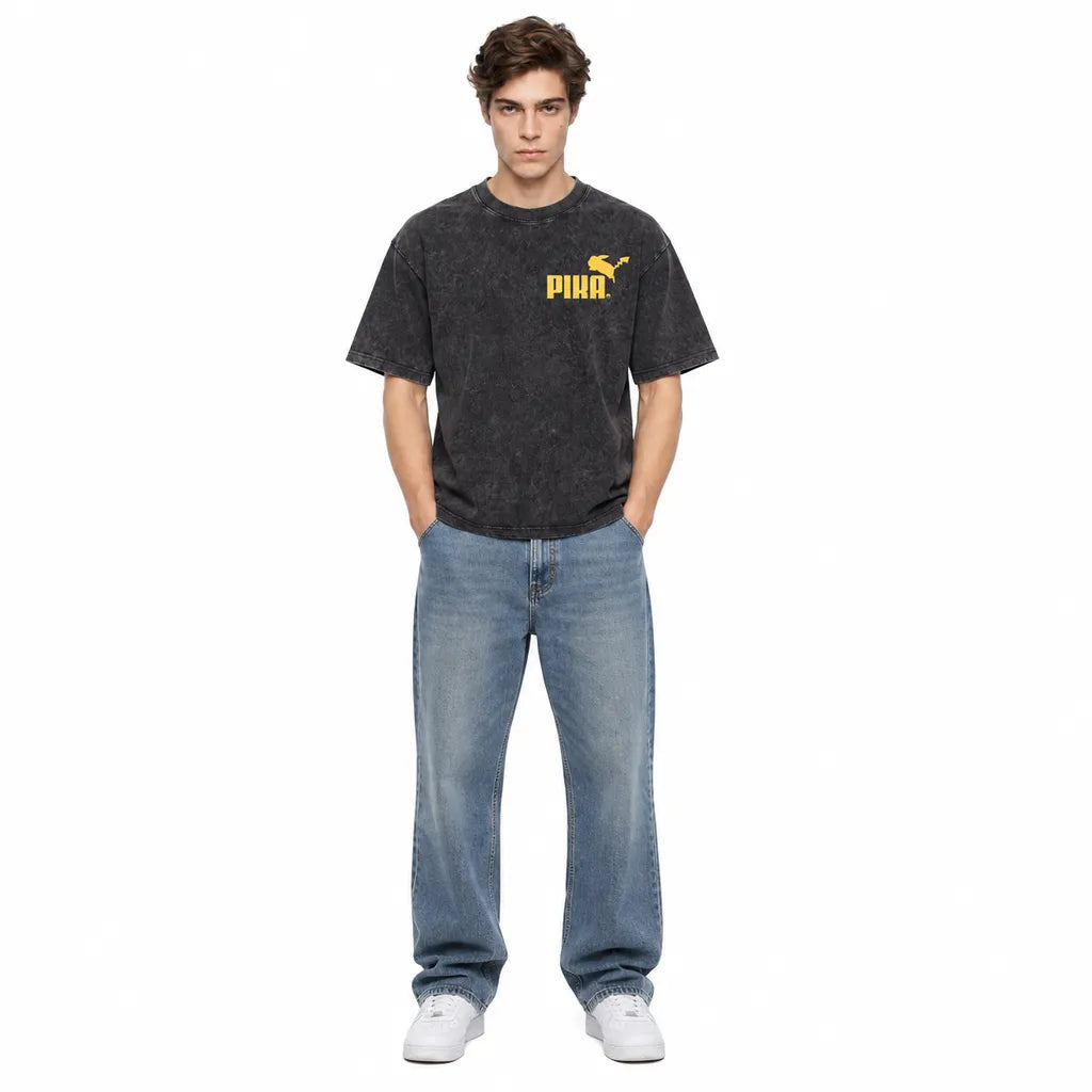 LAWLESSROW Pika Vintage Acid Wash Tee