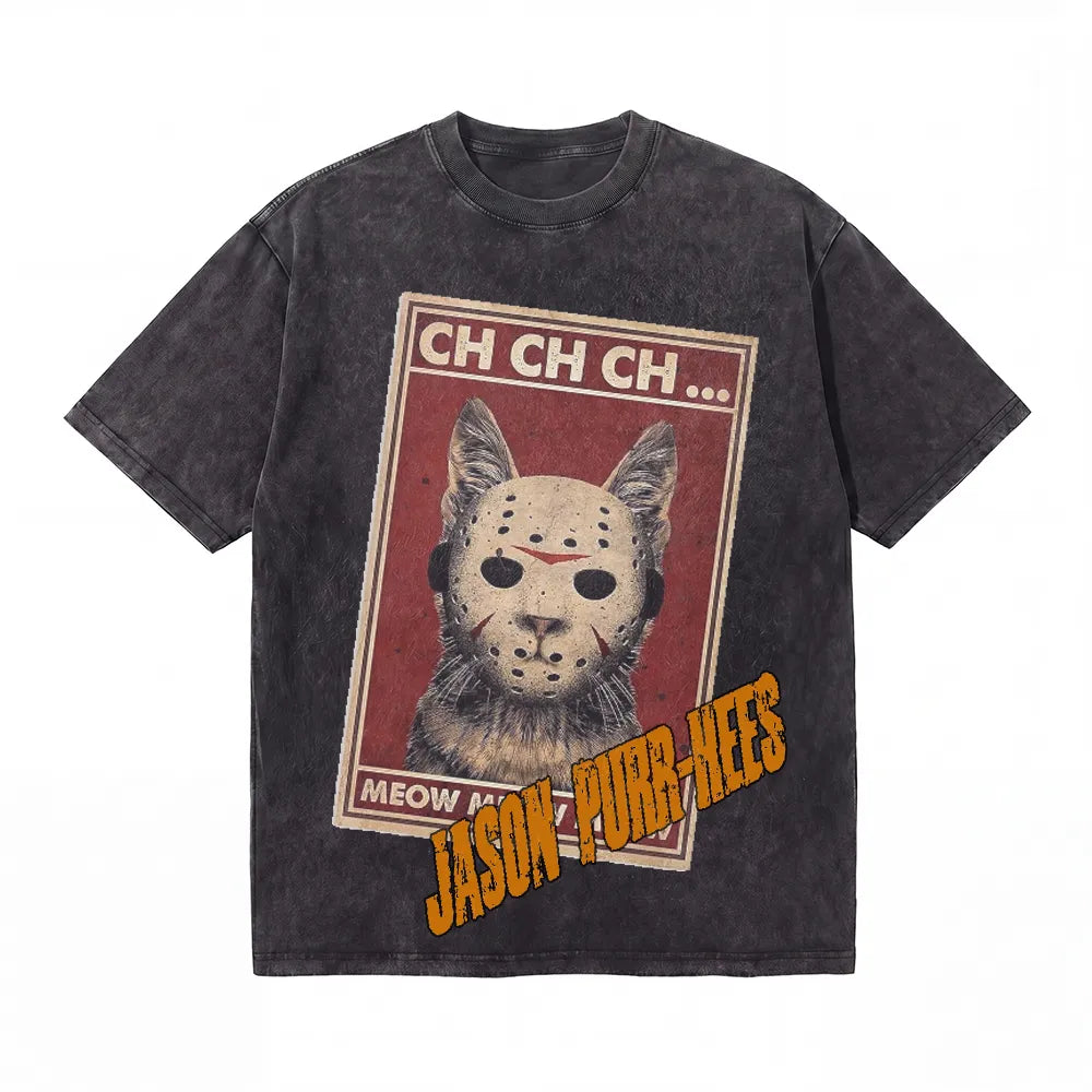 LAWLESSROW Jason Purr-hees Vintage Acid Wash Tee