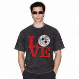 LAWLESSROW Friday the 13th LOVE Vintage Acid Wash Tee