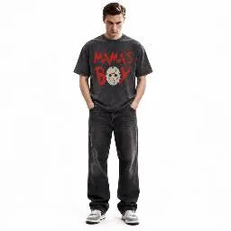 LAWLESSROW Mama's Boy Vintage Acid Wash Tee