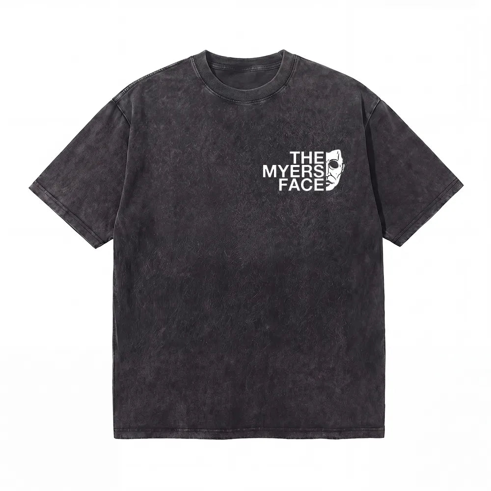 LAWLESSROW The Myers Face Vintage Acid Wash Tee