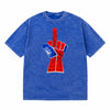 LAWLESSROW Spider-Man Middle Finger Vintage Acid Wash Tee