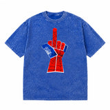LAWLESSROW Spider-Man Middle Finger Vintage Acid Wash Tee