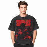 LAWLESSROW Sinners Vintage Acid Wash Tee
