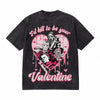 LAWLESSROW Horror Valentine Vintage Acid Wash Tee
