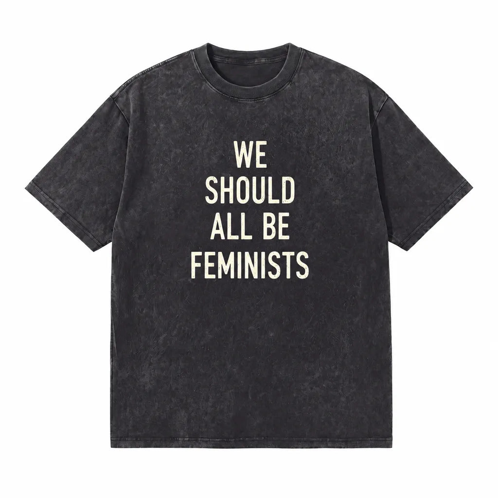 LAWLESSROW We Should All Be Feminists Vintage Acid Wash Tee