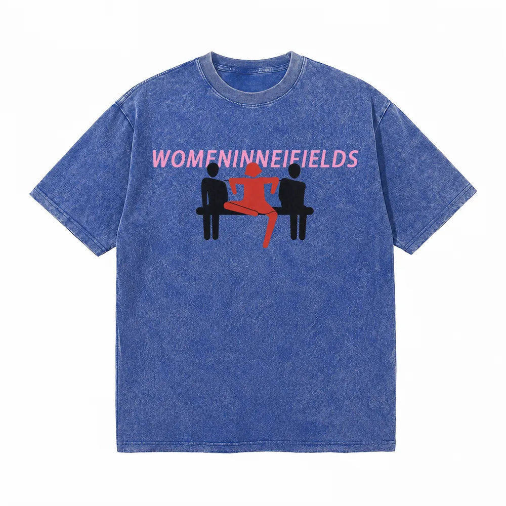 LAWLESSROW Women In Ne Fields Vintage Acid Wash Tee